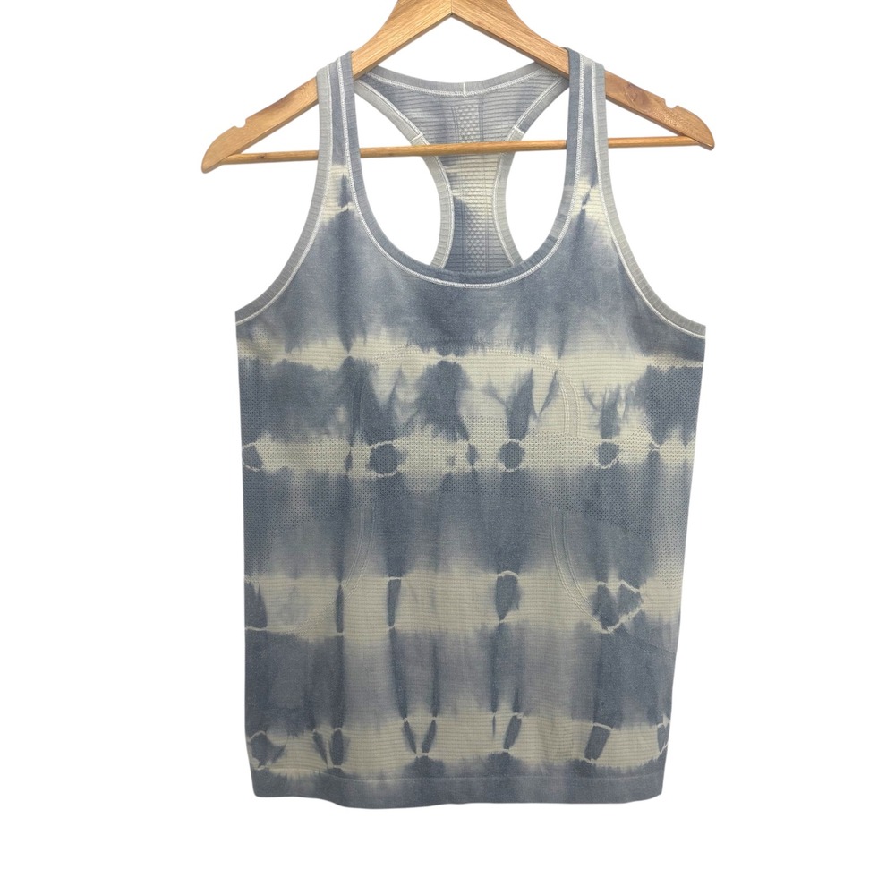 Lululemon Swiftly Tech Racerback Tank Top 2.0 Blue Tie Dye Size 10 Seamless‎